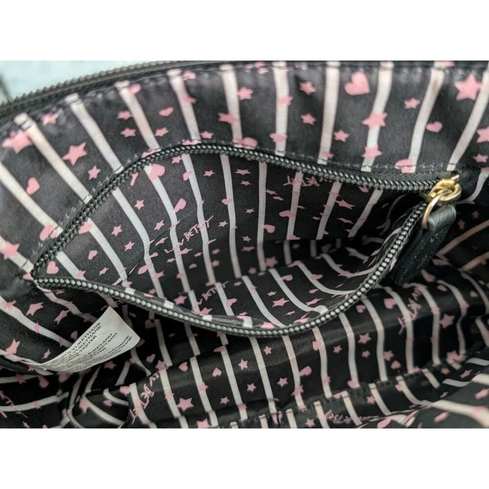 Luv Betsey by Betsey Johnson Pink Chevron Heart Crossbody Bag Gold Heart Detail - Picture 7 of 9